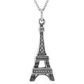 rose gold over silver champagne diamond accent eiffel tower necklace 