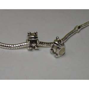  925 Sterling Silver Frog Charm Bead for Bracelet or 