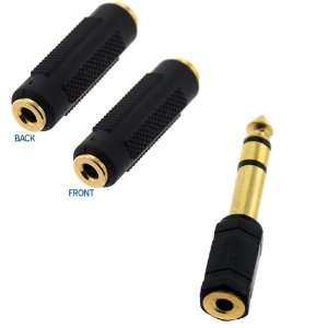  GTMax 3.5 mm Stereo Coupler Jack + 6.35 Stereo Plug to 3.5mm Stereo 