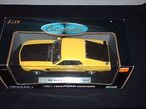 Welly 118 diecast car 1969 Ford Mustang, yellow (new in package 