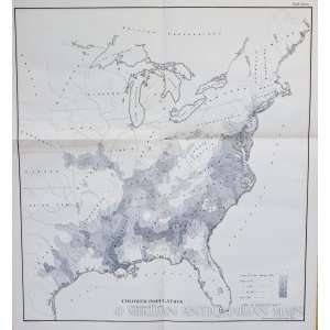  US Census Map of Colored Population (1872) Office 