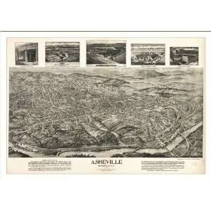 Historic Asheville, North Carolina, c. 1912 (L) Panoramic Map Poster 