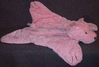 this cute lovey is pink and is very soft and measures about 17 inches 