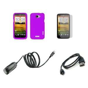  HTC One X (AT&T) Premium Combo Pack   Purple Gel Skin Case 