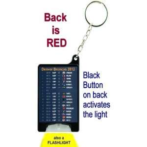  Denver Broncos 2012 NFL Schedule Flashlight Key Chain with 
