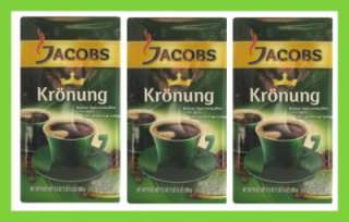 3x Jacobs Kronung Coffee 17.6 oz Vacuum Packs  