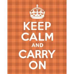  Keep Calm And Carry On, archival print (orange plaid 