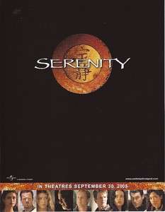 Serenity Firefly Movie Promo Flyer Card 8 1/2 x 11  