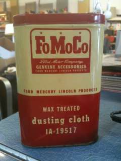 Vintage FoMoCo Ford Motor Company Dusting Cloth in Tin  