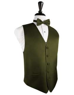 Fern/Olive green Herringbone Tuxedo Vest/longtie NWT ALL SIZES  