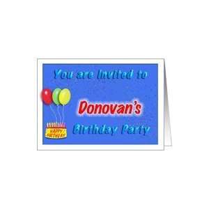  Donovans Birthday, Invitation to the Party Card Toys 