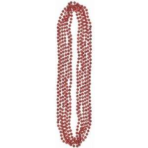  Metallic Red Bead Necklaces (6 count) 