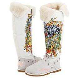 Ed Hardy Snowblazer Nylon Boots White Boots  