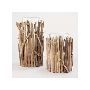  Twisted Driftwood Hurricane Candleholders