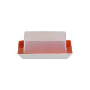 Tric Butter Dish with Plastic Cover in Hot Red Kitchen 
