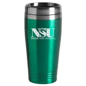 Norfolk State University   16 ounce Travel Mug Tumbler   Green  