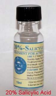 New Glass Bottle 20% Salicylic Acid Gel Peel 15ml   1/2 oz Best Acne 