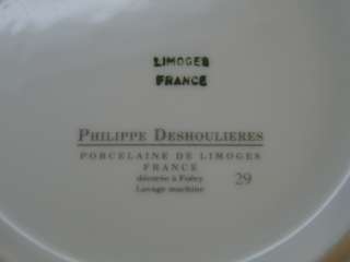PHILIPPE DESHOULIERES LIMOGES~CANAPE COCKTAIL PLATES 12  