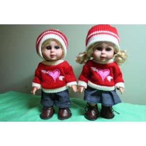  Valentine red doll pair 