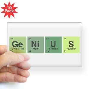  Sticker Clear (Rectangle 10Pk) Genius Periodic Table of 