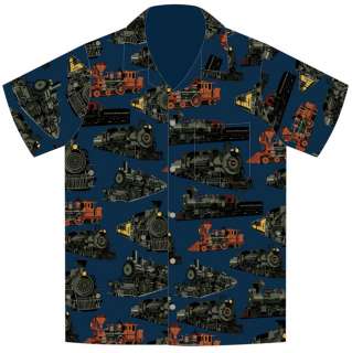 The Railroad Steam Trains Hawaiian Camp Shirt  