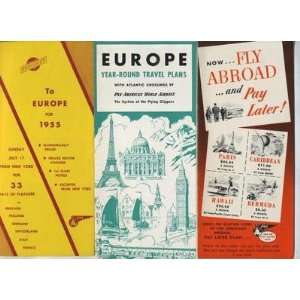 Pan American World Airways Europe Brochures 1954 55