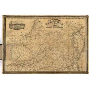  Civil War Map Map of the state of Virginia containing the 