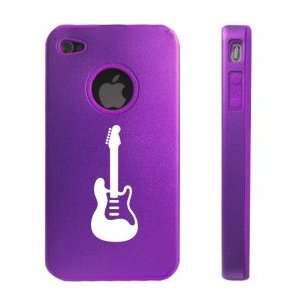  iPhone 4 4S 4G Purple D1943 Aluminum & Silicone Case Cover Guitar 