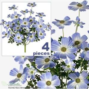 FOUR Pieces of 23 Artificial Cosmos Flower Bushes 