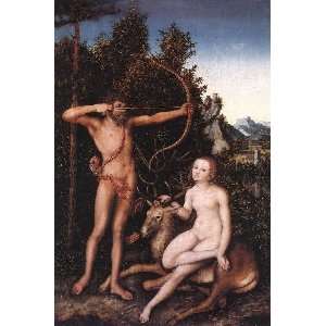   painting name Apollo and Diana, By Cranach Lucas il Vecchio  Home