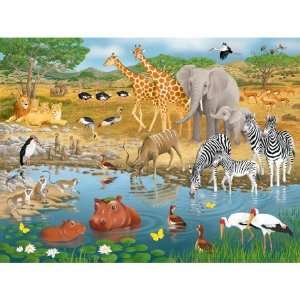African Animals Super Sized Floor Jigsaw Puzzle 24pc  Toys & Games 
