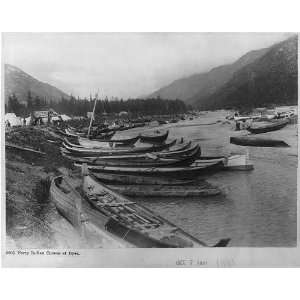   Forty Indian canoes,Dyea,AK,1897,Barges,Boats,LaRoche