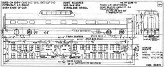 Northern Pacific Railway Passenger Car Diagrams 1969  