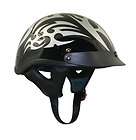 Black Outlaw Silver Tribal Half Helmet Comfort Padding Dot Approved