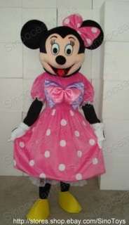 Minnie Mouse Pink Dress Mascot Costume Fancy Dress  