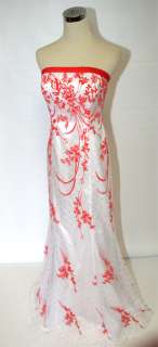 NWT WINDSOR $150 White / Coral Juniors Formal Gown 5/6  