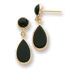 JewelryWeb 14k Onyx Teardrop Dangle Post Earrings