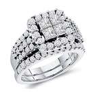  Princess Diamond Engagement Ring Set Bridal Wedding 14k White Gold 1ct