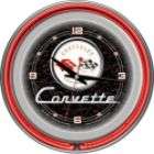 Trademark Corvette C1 Neon Clock   14 inch Diameter   Black