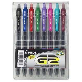 G2 Retractable Pen, Fine Point, Assorted Color Gel Ink, 3 pens  Pilot 