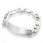 Bling Jewelry Mens Figaro ID 220 Gauge Chain Bracelet