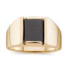 GEMaffair 14K YELLOW GOLD GENUINE ONYX RING   RECTANGLE CUT