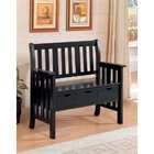   Coaster Cottage Style Wooden Chair Bench with Storage Drawer, Black