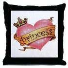 Artsmith Inc Throw Pillow Princess Crowned Pink Heart
