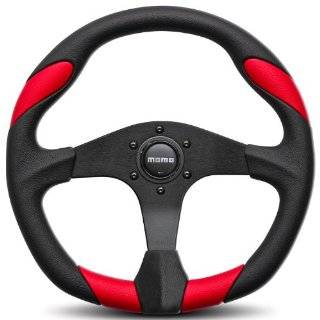   Momo CMD35BK0R Commando Red 350 mm Leather Steering Wheel Automotive