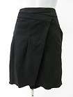 ZARA BASIC Black Pleated Asymmetrical A Line Knee Length Skirt Sz XL