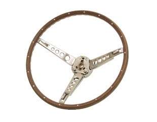   MUSTANG DELUXE PONY WOODGRAIN STEERING WHEEL ASSEMBLY with CENTER CAP