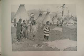 LARGE PRINT FREDERIC REMINGTON *INDIANS CAMP* 1897  