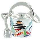 Heirloom Charms Sand Pail 925 Sterling Silver and Enamel Traditional 