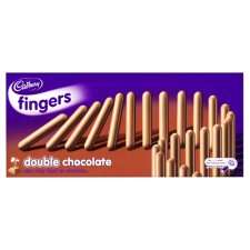 Cadbury Double Chocolate Fingers 125G   Groceries   Tesco Groceries